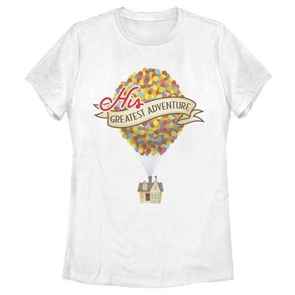 Women's Up Valentine's Day His Greatest Adventure Graphic Tee White 2X Large