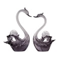 thumbnail image 1 of 2x Estatua de pareja de cisnes Decoración de mesa Centro de mesa Adorno Figura creativa para Gris, 1 of 9