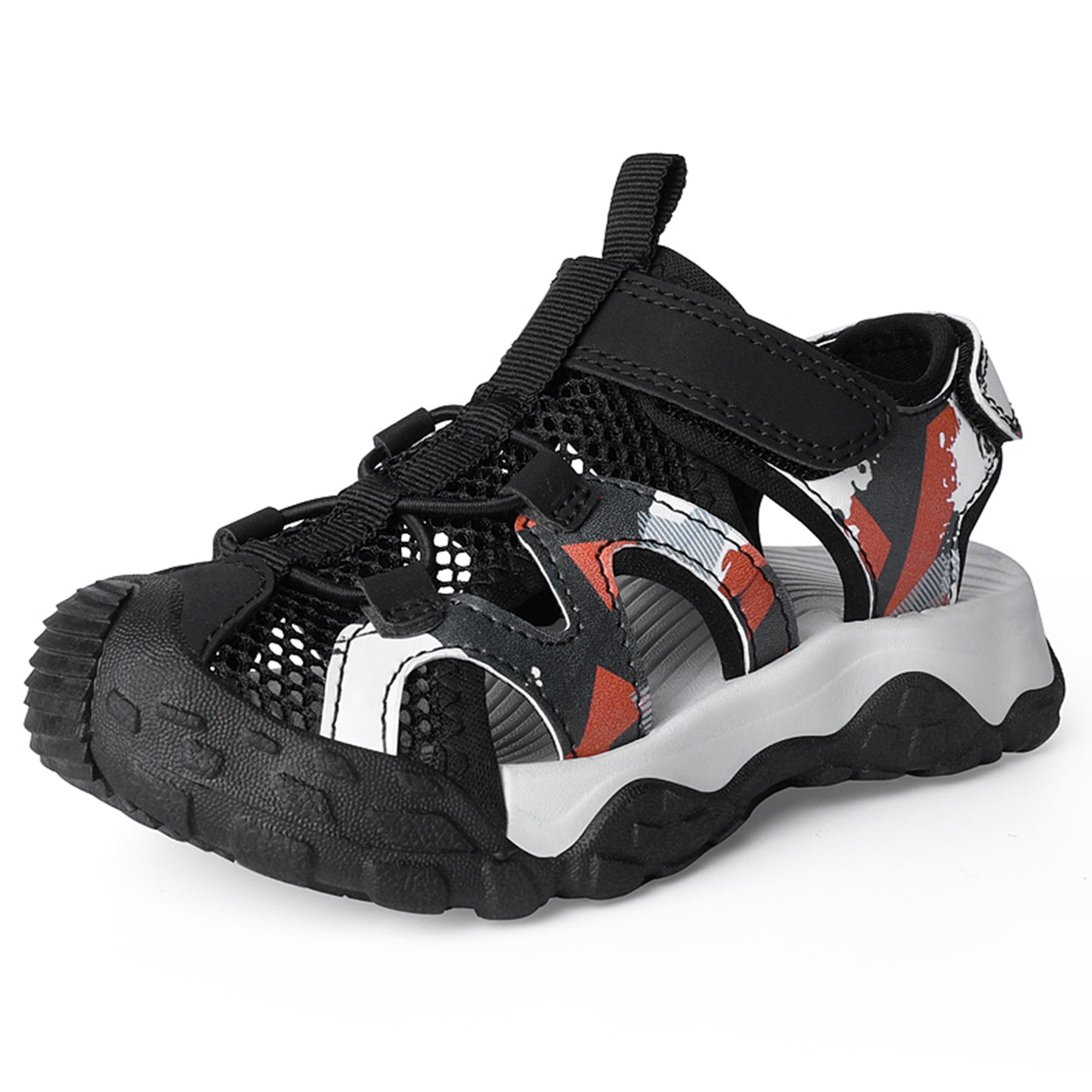 Kids Summer Outdoor Sandals,Boys Closed Toe Sport Sandals Black