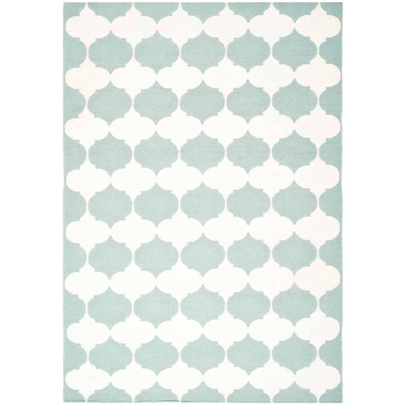 SAFAVIEH Dhurries Warren Geometric Area Rug, Blue/Ivory, 6' x 9'