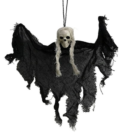 

Skull Hanging Ghost Horror Halloween Decorative Props for Haunted House Skull Hanging Ghost Halloween Decorative Props Lightweight Easy to Hang Reusable Durable Great Gifts Haunted House Black