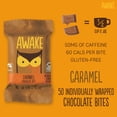 thumbnail image 4 of AWAKE - Caffeinated Chocolate Bites - Coffee Alternative - Low Calorie Snacks - Bite Size Energy Bars - 50mg of Caffeine in Each Bite - Non GMO - Gluten Free - Caramel Chocolate - 50 Bites, 4 of 9