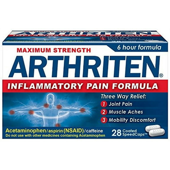 Arthriten Maximum Strength Inflammatory Pain Formula -28 Coated SpeedCaps