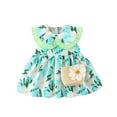 thumbnail image 2 of Wavsuf Flower Girls Dress Printed Cute Green Dress Bag Set Size 1-2 Years, 2 of 3