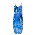 thumbnail image 4 of SMihono Robe Maxi Bohème d'Été pour Femmes Grande Taille Aguichant Mode Sans Manches Imprimée Col en V avec Poches Robe Longue de Plage, 4 of 5