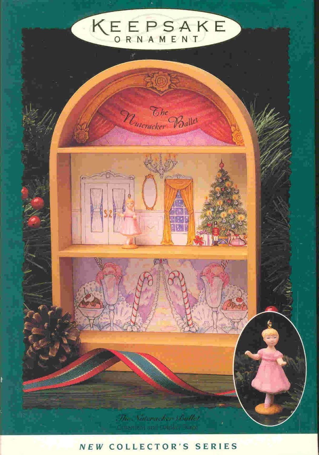 Hallmark Nutcracker Handcrafted Ornament and Display Stage Dated 1996