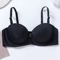 thumbnail image 2 of Feancey Full Coverage Plus Size Bras for Women High Support Underwire Bras Adjustable Straps Push Up Bra Solid Color Casual Everyday Bralettes Black 38C, 2 of 6