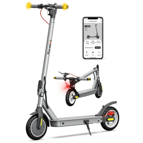 5TH WHEEL W09S 350W Electric Scooter with Turn Signal, 8.5” Solid Tires, 18mph & 20Miles Range, Folding Commuting E-Scooter for Adults with APP Control