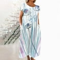 thumbnail image 2 of CHOK Robe Décontractée en Lin à Manches Courtes Col Rond pour Femmes Couleur Unie Coton Lin Robe d'Été 2024 avec Poches Gris TG, 2 of 5