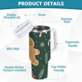thumbnail image 2 of Yayeee 30oz Stainless Steel Tumbler with Straw and Handle Double-Wall Insulated Travel Water Bottle, Brown Christmas Gingerbread, 2 of 8