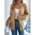 thumbnail image 5 of Crochet Cardigan for Women Long Sleeve Open Front Knit Oversized Cardigan Sweaters Khaki L, 5 of 9