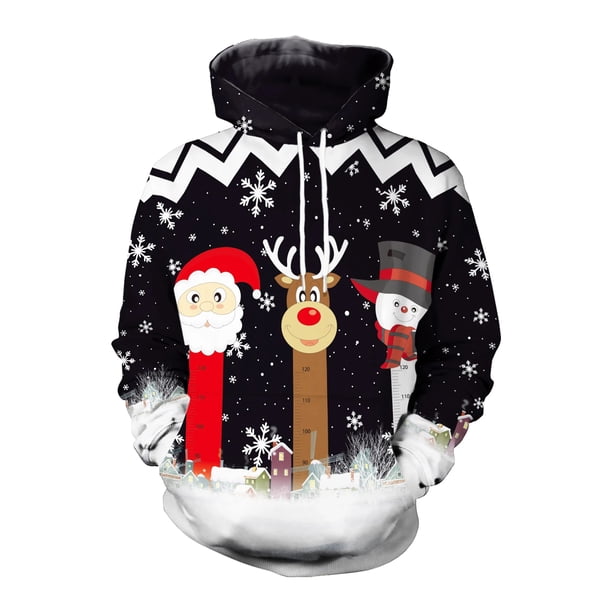 Sudadera con capucha de Navidad para hombre, ropa de calle 3D con estampado, jersey de manga larga con bolsillo, abrigo masculino, otoño