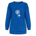 thumbnail image 3 of Zpanxa Women's Floral Print Crewneck Sweatshirt, Long Sleeve Oversized Pullover Top with a Fashionable Pattern for Street Style Blue S, 3 of 6