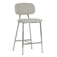 thumbnail image 5 of TOV Furniture Ariana Grey Linen Counter Stool with Silver Frame (Set of 2), 5 of 9
