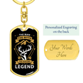 thumbnail image 3 of The Man The Hunting Legend Stainless Steel or 18k Gold Premium Swivel Dog Tag Keychain, 3 of 10