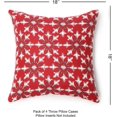 thumbnail image 5 of REDEARTH Printed Throw Pillow Cushion Covers-Woven Decorative Farmhouse Cases Set for Couch, Sofa, Bed, Chair, Dining, Patio, Outdoor, car; 100% Cotton (18"x18"; Scarlet1) Pack of 4, 5 of 9