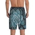 thumbnail image 4 of Lsque Blue Color Cactus Mens Sleep Pajama Shorts,Short Pajama Pants, Cotton Ultra-Soft Knit-3X-Large, 4 of 9