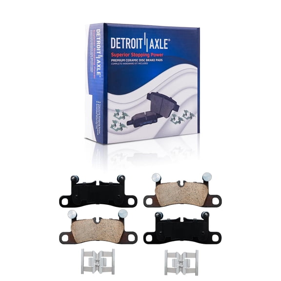 Detroit Axle - Rear Ceramic Brake Pads for 11-18 Porsche Cayenne, 11-17 VW Touareg, 2011 2012 2013 2014 2015 2016 2017