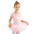 thumbnail image 1 of Ropa de baile para niños, ropa de práctica de verano para mujer, falda de ballet para niña pequeña, ropa de actuación dividida de manga corta, traje, 1 of 1