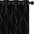 thumbnail image 1 of ZMLEVE Blackout Kitchen Curtains, 45 Inch Length, Pack of 2 - Thermal Insulated Curtains, Dots Pattern, Curtains for Small Windows (52 x 45 Inch, Black, Set of 2), 1 of 7