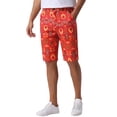 thumbnail image 4 of INSPIRE CHIC Graphic Printed Shorts for Mens Summer Retro Flat Front Boho Floral Shorts 28 Red, 4 of 5