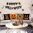 thumbnail image 5 of Funda de almohada decorativa de Halloween 4 piezas color negro WEIHJMXG, 5 of 5
