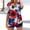 Blue, variant on Cavosen American Flag T Shirts Women 4th of July Short Sleeve V-Neck Tops USA Star Striped Print T Shirts Lady XL Red White and Blue Casual Tops Patriotic Tunic Tees 2025 Patriotic Clothes