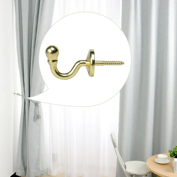 6pcs Stainless Steel Plating Curtain, Curtain Tieback Hooks Gold