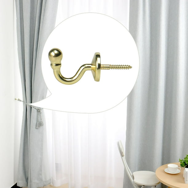 6pcs Stainless Steel Plating Curtain Tieback Hook Dry Holdbacks Hooks Holder Gold Tone Com 6pcs Stainless Steel Plating Curtain, Curtain Tieback Hooks Gold