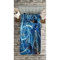 thumbnail image 3 of Ambesonne Space Quilted Bedspread Set 2 Pcs, Science Ficton Digital, Twin Size, Blue Orange, 3 of 3