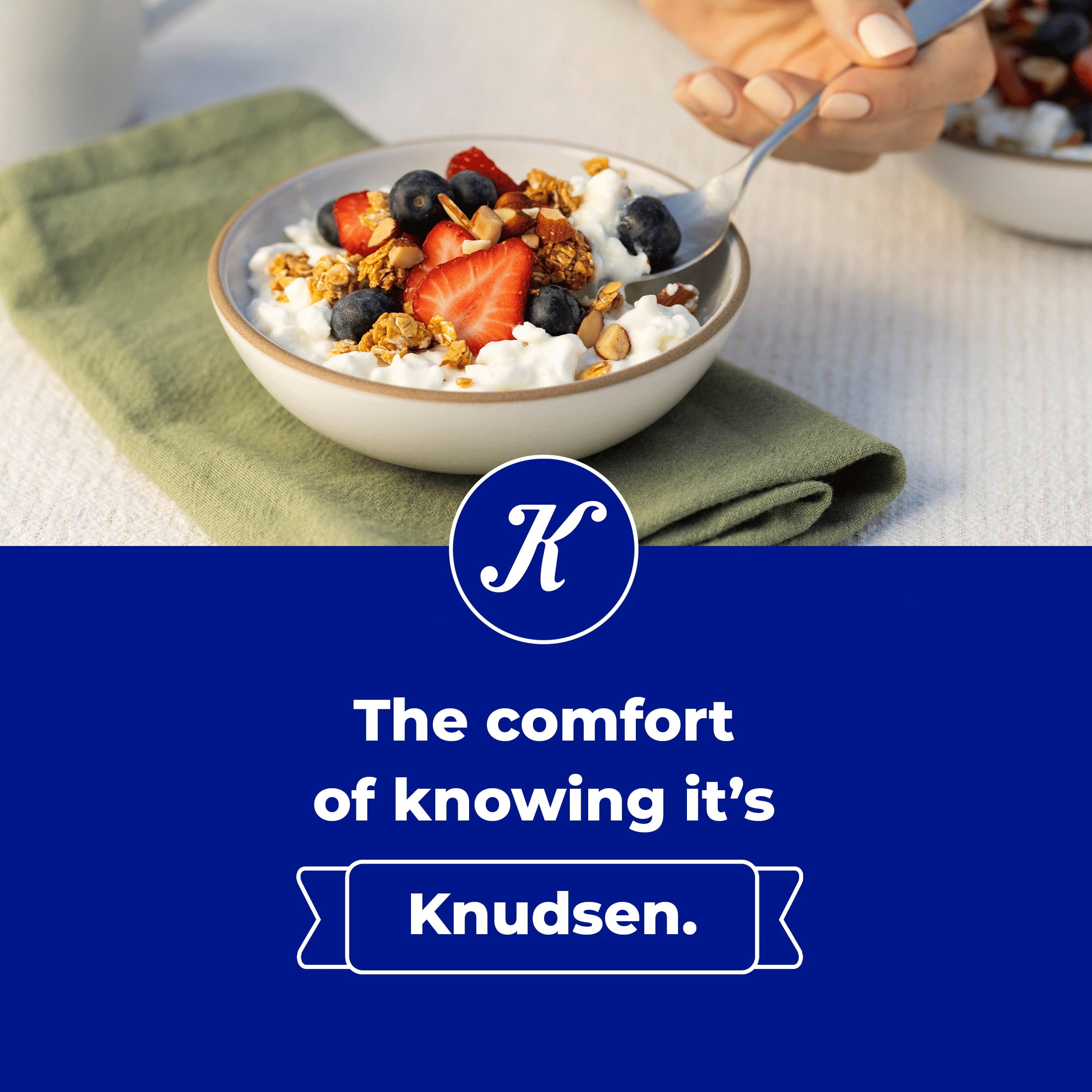 Knudsen's Lowfat Cottage Cheese, 2% Milkfat, Small Curd, 16 oz Tub, 10g of Protein Per Serving
