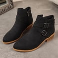 thumbnail image 5 of Pandaie Ankle Boots for Women Comfortable Low Stacked Heel Faux Leather Walking Short Booties Classic Casual Fall Winter Daily Dress Shoes Size 6‑9.5, 5 of 7