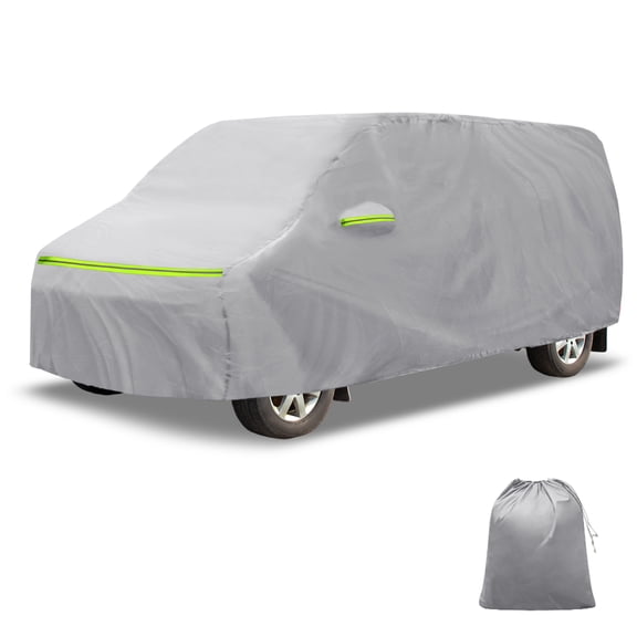 Unique Bargains Car Cover for Toyota Alphard Aluminum Film,Cotton Outdoor Full Car Cover All Weather Waterproof Windproof Sun Protection with Zipper Silver Tone