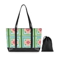 thumbnail image 7 of FORMRS Canvas Laptop Tote Bag for Women with 15.6" Computer Compartments Shoulder Handbag, Green Blossom Mosaic, 7 of 7