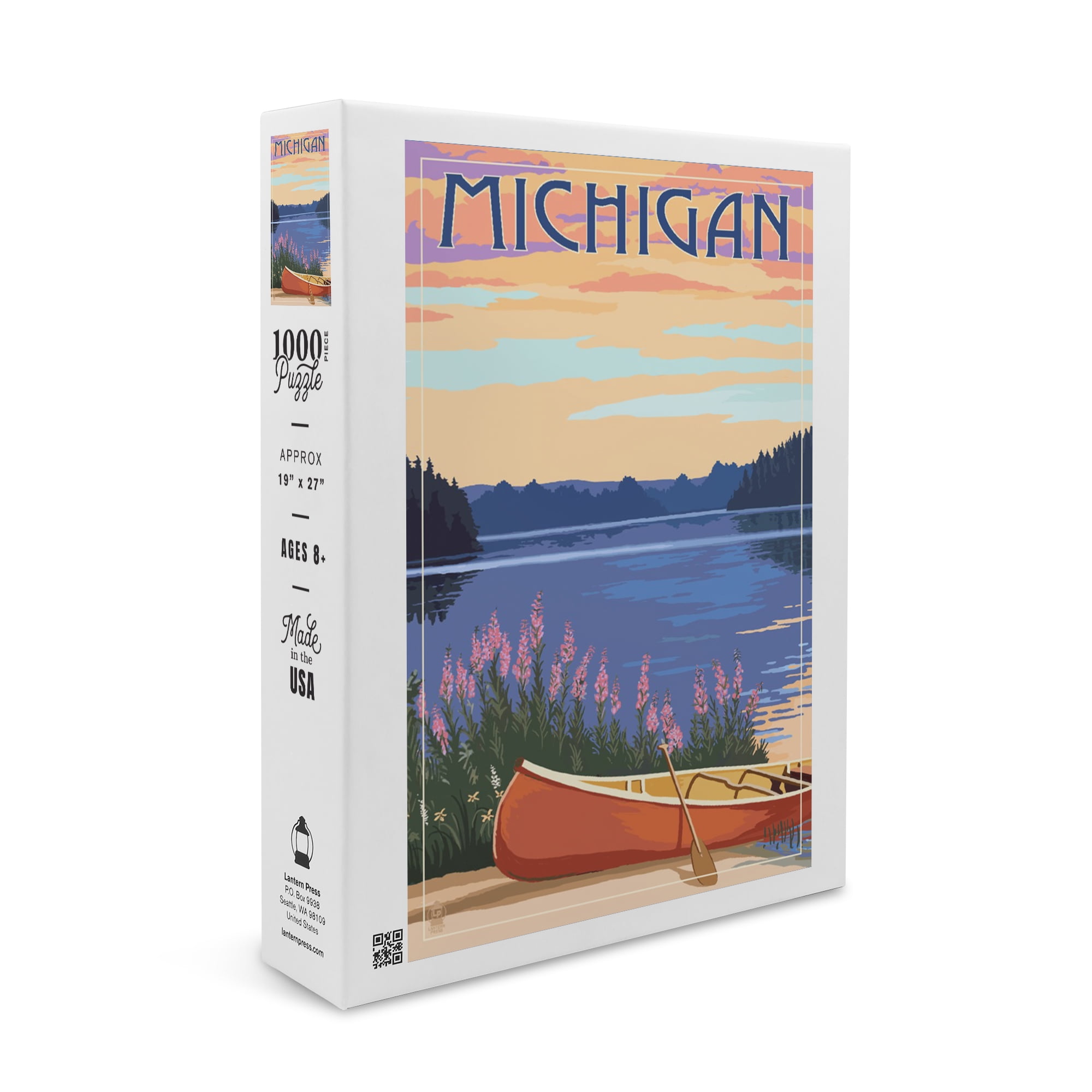 Michigan, Canoe and Lake (1000 Piece Puzzle, Size 19x27, Challenging Jigsaw  Puzzle for Adults and Family, Made in USA) - Walmart.com