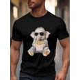thumbnail image 3 of Camisetas de elefante con papas fritas para hombre, camisetas de manga corta para hombre, camisetas de cuello redondo con arte animal para hombre., 3 of 8