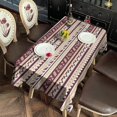 thumbnail image 2 of Brown Ethnic Stripe Pattern Rectangle Tablecloth 60"x102",Waterproof Polyester Rectangle Table Cloth, Wipeable Spillproof Polyester Tablecloth for Dining, Camping, Indoor and Outdoor, 2 of 6