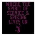 thumbnail image 1 of DistinctInk Custom Bumper Sticker - 3" x 3" Decorative Decal - Black Background - Spirit of Service & Spiking Lives On Tennis, 1 of 2