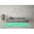 thumbnail image 3 of Ahgly Company Machine Washable Indoor Rectangle Abstract Turquoise Blue Modern Area Rugs, 5' x 8', 3 of 4