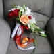 thumbnail image 4 of Romántico ramo de novia en cascada con flores artificiales falso y rosa con hojas para de boda, aniversario de la iglesia, 4 of 8