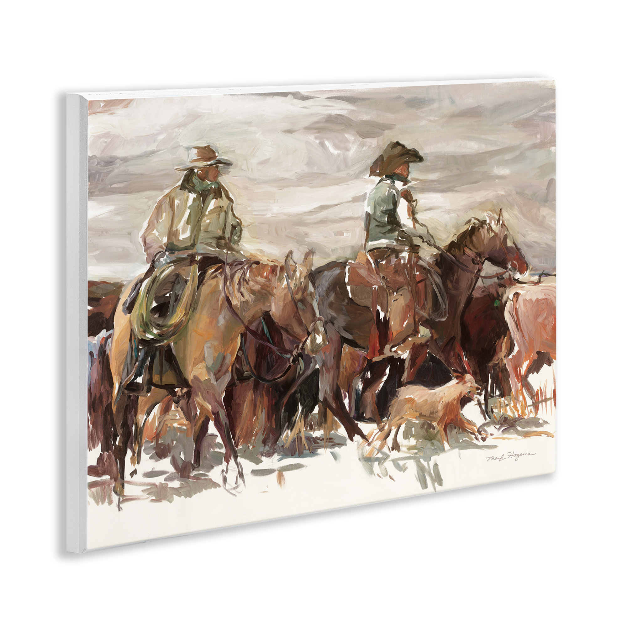 Stupell Industries Round Up Cowboys Animals & Insects Painting Unframed Art Print Wall Art, 14 x 11