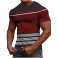 thumbnail image 2 of Gamivast Athletic Shirts for Men Vintage Striped Workout Shirts Crew Neck Short Sleeve Running Shirts Lightweight Soft Stretchy Muscle Fit Gym, 2 of 7