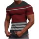 thumbnail image 2 of Ceisia Men's Summer Casual Slim Fit Crew Neck Short Sleeve T-Shirt Multi-Color Striped Waffle Knit Stretch Fabric Wine XXXL Gifts, 2 of 7