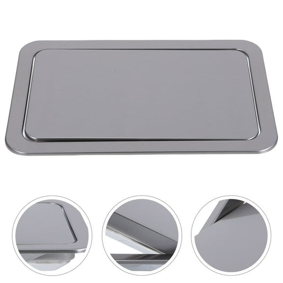 OFFIGAM 6.5 Inch Stainless Steel Recessed Waste Chute Lid for Kitchen Bathroom Office Trash Disposal
