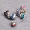 thumbnail image 3 of U8MO 5pcs Rhinestones Rondelle 7x11mm European Charm Big Hold Beads For DIY Bracelet-Lake Blue, 3 of 7