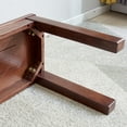 thumbnail image 5 of GZXS Solid Oak Wood Bench, 47.24" Rustic Farmhouse Entryway Bench with Straight Legs, Heavy Duty Dining Bench for Kitchen, Living Room, Hallway, End of Bed, Walnut, 5 of 7