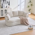 thumbnail image 2 of Eyisean 73.8" Modern Plush Chenille Curved Loveseat Sofa, Cozy 2-Seater Curved Cloud Couch with Cushion & Wood Frame, Comfy Deep Seat Sofa for Living Room, Apartment, Small Spaces, 2 of 12