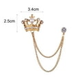 thumbnail image 6 of Xinyolin Men's Retro Brooch - English Style Crown Shape, Rhinestone Tassel Decor, Suit Coat Chest Decoration, Formal Event Wear, 6 of 8