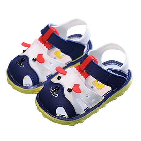 

〖TOTO〗Toddler Shoes Boys Girls Summer Sandals Cartoon Dog Sandals Closed Toe Slip Rubber Sole Toddler First Walkers Shoes