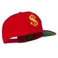 thumbnail image 5 of Dollar Sign Logo Embroidered Flat Bill Cap - Red OSFM, 5 of 5